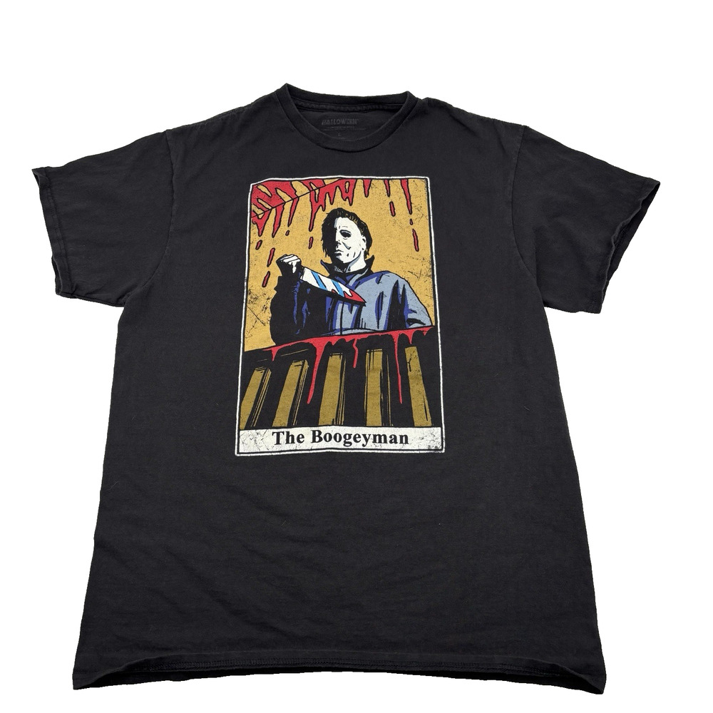 Halloween Michael Myers 'The Boogeyman' Graphic Print on Black T-shirt Adult L